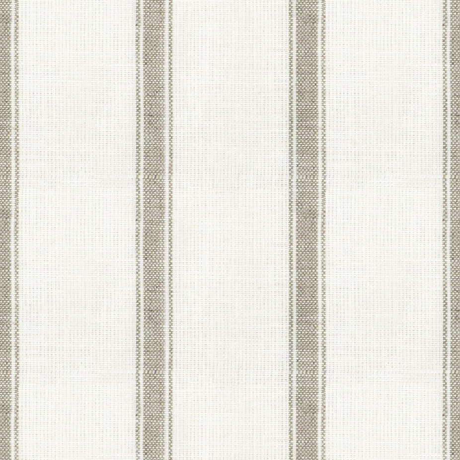 Flax coloured Ian Mankin Angus Stripe fabric swatch