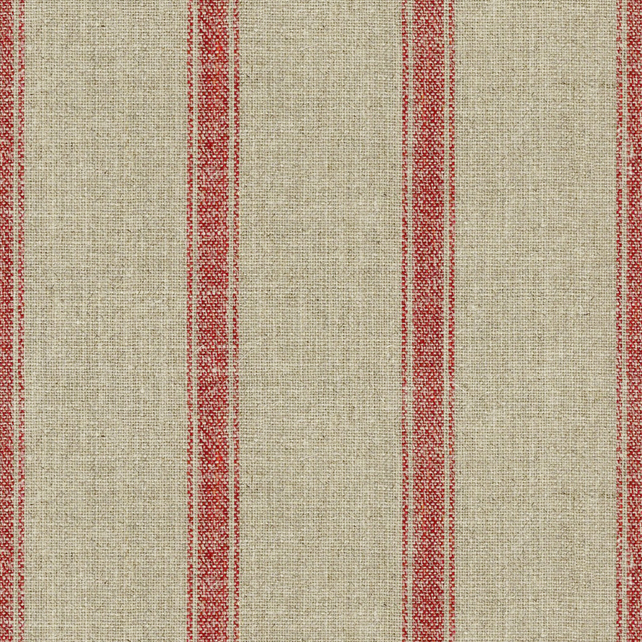 Nordic Red coloured Ian Mankin Angus Stripe fabric swatch