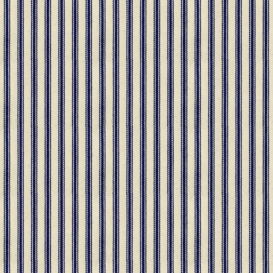 Navy coloured Ian Mankin Ticking 01 fabric swatch